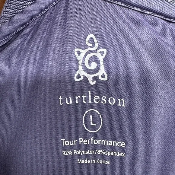 Turtleson Polo Shirt Purple Tour Performance Golf Short Sleeve Mens Size Large - Picture 3 of 7